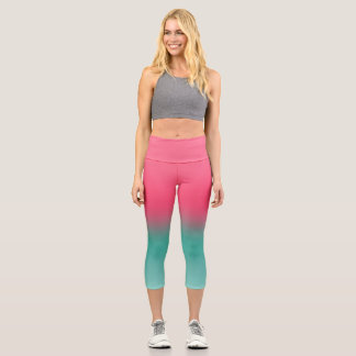 StyPink and Green Ombre  Capri Leggings