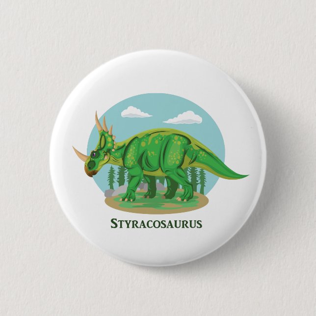 Styracosaurus 6 Cm Round Badge (Front)