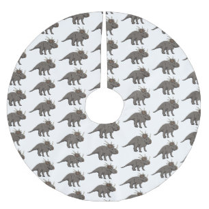Styracosaurus cartoon illustration brushed polyester tree skirt