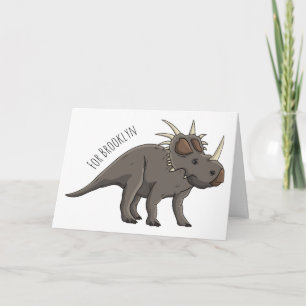 Styracosaurus cartoon illustration card
