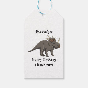 Styracosaurus cartoon illustration gift tags