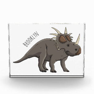 Styracosaurus cartoon illustration photo block
