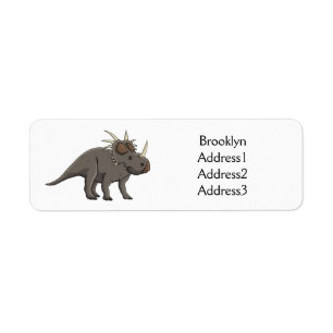 Styracosaurus cartoon illustration  return address label