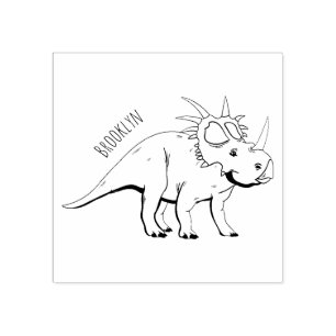 Styracosaurus cartoon illustration rubber stamp