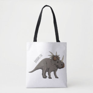 Styracosaurus cartoon illustration tote bag