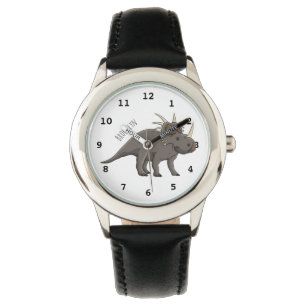 Styracosaurus cartoon illustration watch
