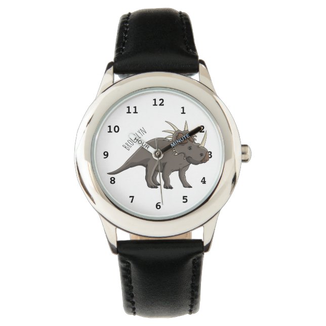Styracosaurus cartoon illustration  watch (Front)