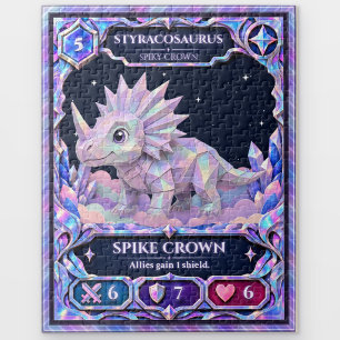 Styracosaurus Dinosaur, Rainbow Foil Art Jigsaw Puzzle