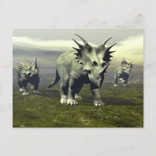 Styracosaurus dinosaurs - 3D render Postcard