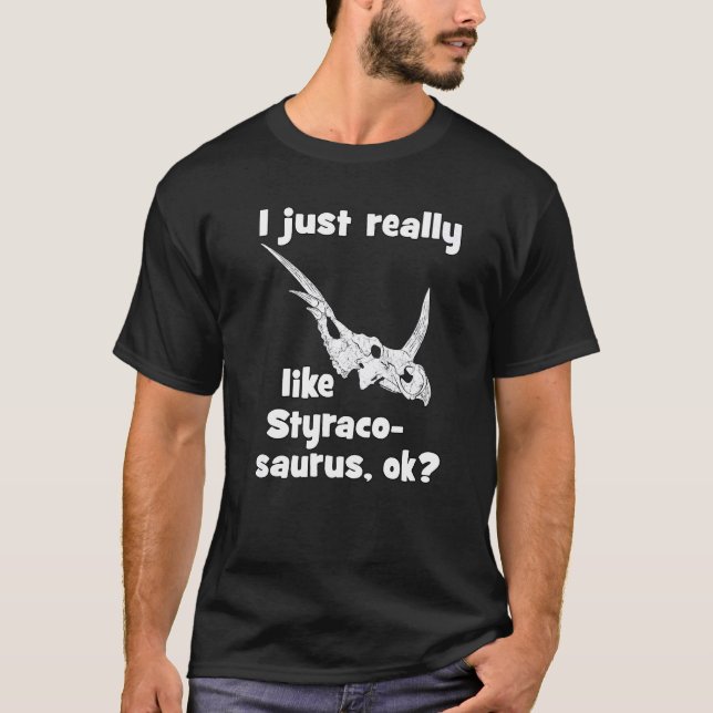 Styracosaurus Head Fossil Skull Dinosaur Bones T-Shirt (Front)