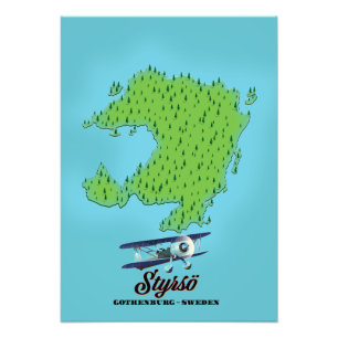 Styrsö gothenburg sweden map photo print