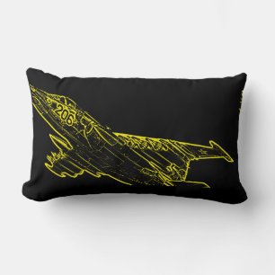 SU 25 Grach Soviet Frogfoot Plane Sketch Lumbar Cushion