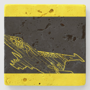 SU 25 Grach Soviet Frogfoot Plane Sketch  Stone Coaster