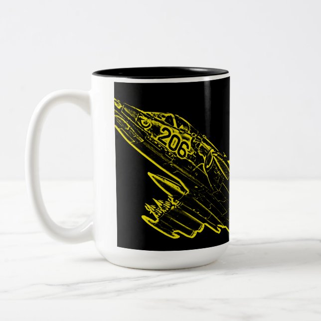 SU 25 Grach Soviet Frogfoot Plane Sketch Two-Tone Coffee Mug (Left)