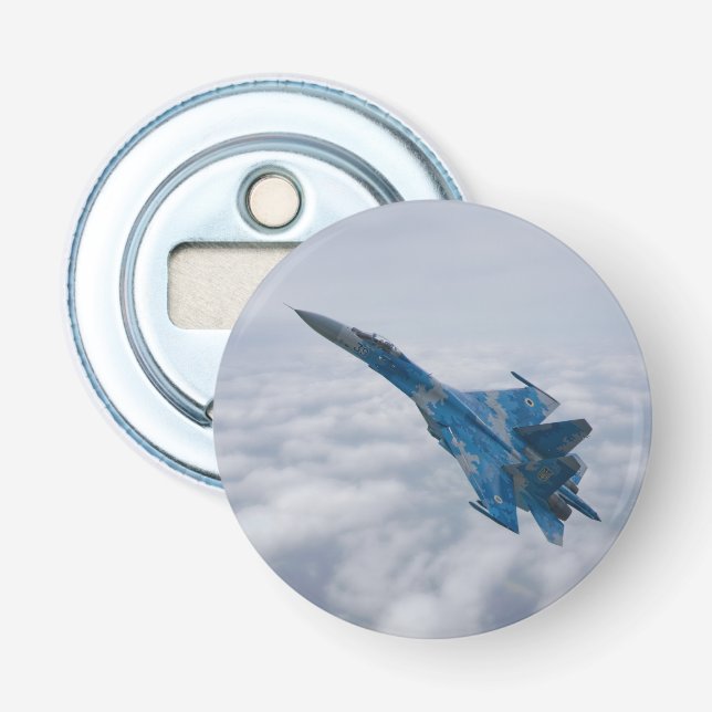 SU-27 Flanker Above The Clouds Bottle Opener (Front)