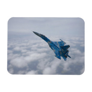 SU-27 Flanker Above The Clouds Magnet