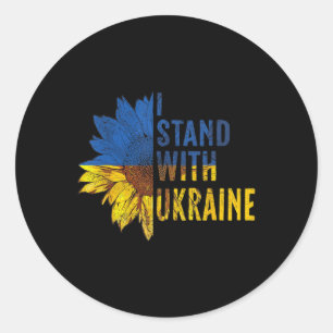 Su Ower Ukraine Flag Womens I Stand With Ukraine Classic Round Sticker