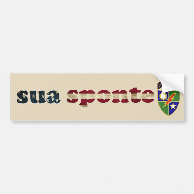 SUA SPONTE 2nd Ranger Battalion Bumper Sticker (Front)