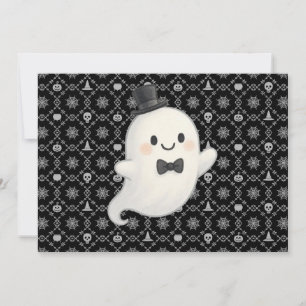 Suave cartoon ghost Halloween  Invitation