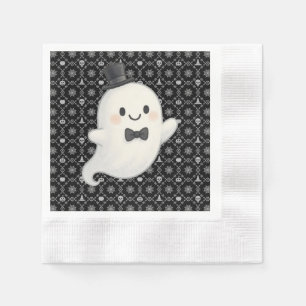Suave cartoon ghost Halloween Napkin
