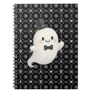 Suave cartoon ghost Halloween Notebook