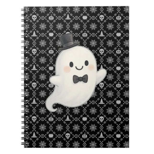 Suave cartoon ghost Halloween  Notebook (Front)