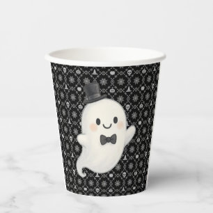 Suave cartoon ghost Halloween Paper Cups