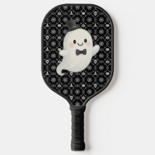 Suave cartoon ghost Halloween Pickleball Paddle