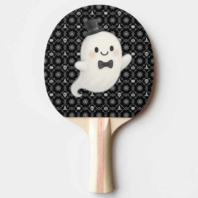 Suave cartoon ghost Halloween  Ping Pong Paddle (Front)