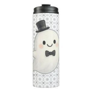 Suave cartoon ghost Halloween Thermal Tumbler