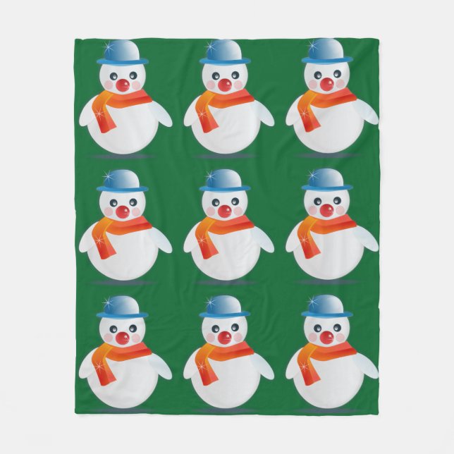 Suave Snowman Fleece Blanket (Front)