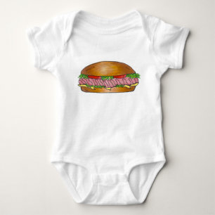 Sub Grinder Hoagie Ham Cheese Submarine Sandwich Baby Bodysuit