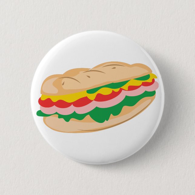 Sub Sandwich 6 Cm Round Badge (Front)