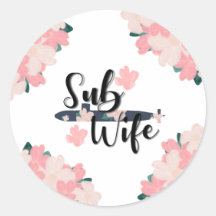 sub wife floral submarine cute saying