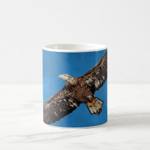 Subadult Bald Eagle in flight Coffee Mug