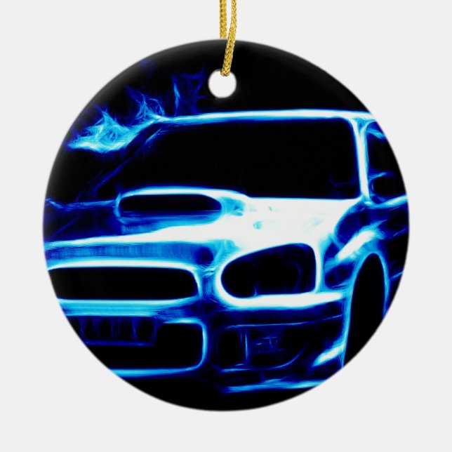 Subaru Impreza Ceramic Tree Decoration (Front)