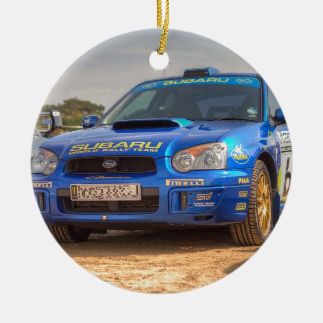 Subaru Impreza STi SWRT Stickers Ceramic Ornament (Front)