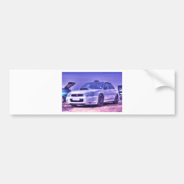Subaru Impreza WRX STi Spec C in White Bumper Sticker (Front)