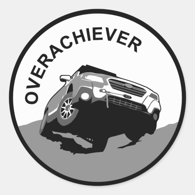 Subaru Outback Overachiever Classic Round Sticker (Front)