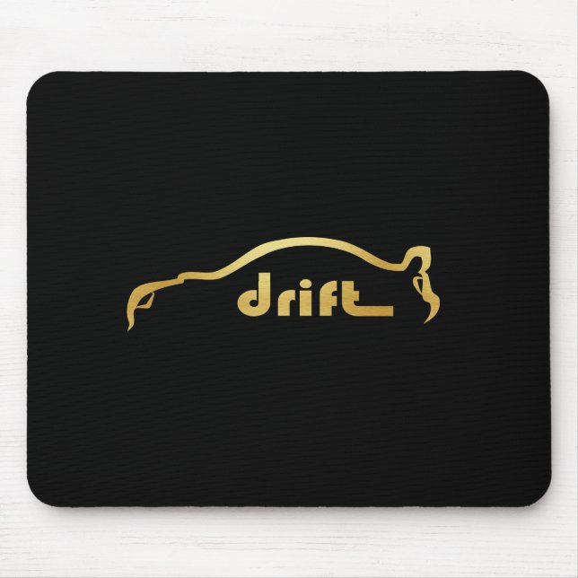 Subaru STI "Drift" Gold Silhouette Logo Mouse Pad (Front)