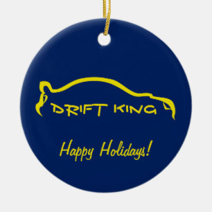 Subaru STI Drift King - blue and yellow Ceramic Ornament