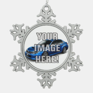Subaru WRX Impreza STI Photo - Add your car! Snowflake Pewter Christmas Ornament