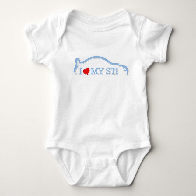 Subbie Love - I love my STI - baby blue Baby Bodysuit (Front)