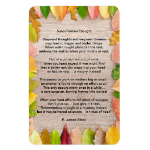 "Subconscious Thought" poem on 4"x6" flex. magnet