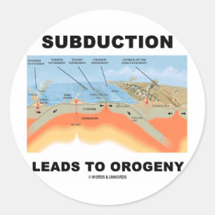 Subduction Leads To Orogeny (Geology Humour) Classic Round Sticker