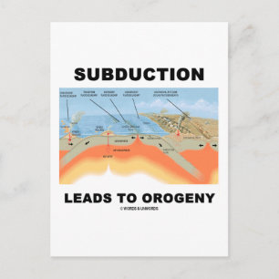 Subduction Leads To Orogeny (Geology Humour) Postcard