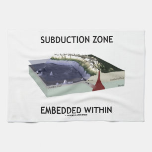 Subduction Zone Embedded Within (Geology Humour) Tea Towel