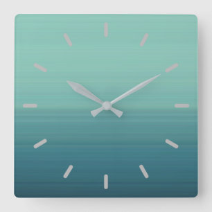 Subdue Teal Colour Shade Square Wall Clock