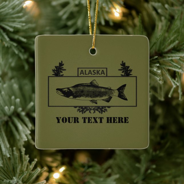 Subdued Alaska Combat Fisherman Badge Ceramic Ornament (Tree)
