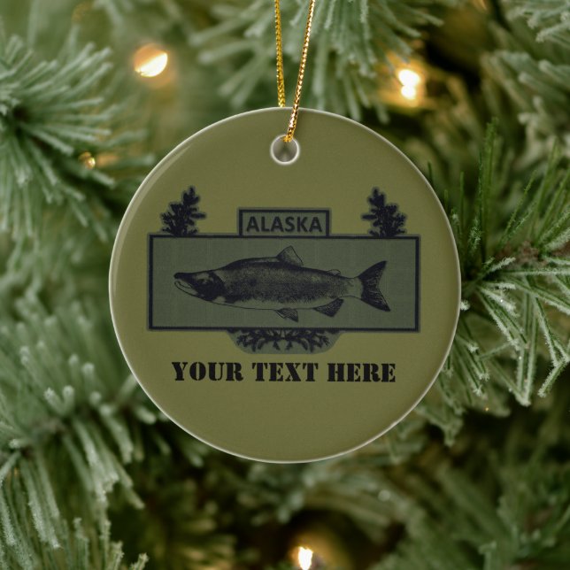 Subdued Alaska Combat Fisherman Badge Ceramic Tree Decoration (Tree)